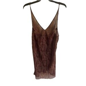 Victoria's Secret Leopard Cheetah Print Babydoll Chemise Slip Gown Nightie M EUC